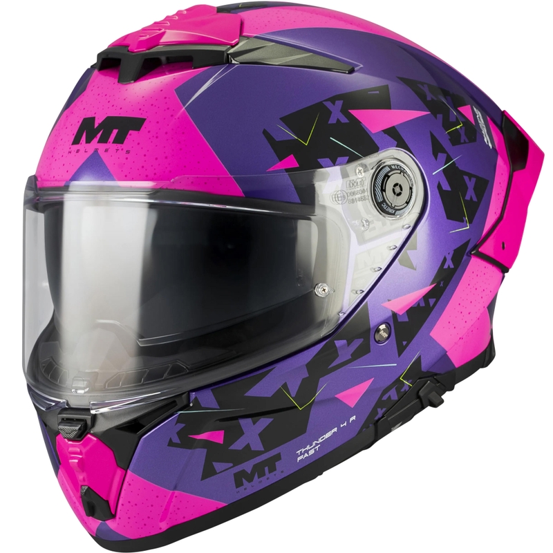 Cască integrală pentru motocicletă MT Thunder 4 R SV Fast C8 violet-roz-negru