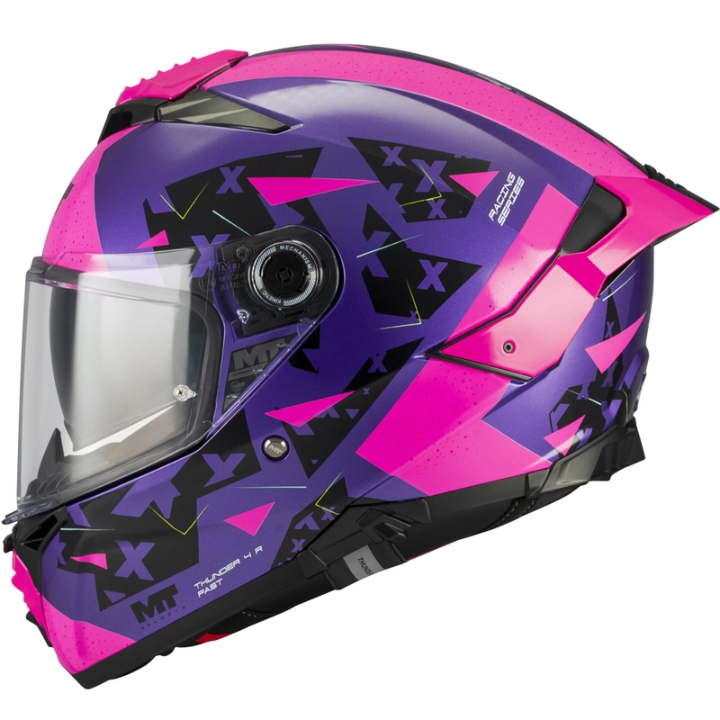 Cască integrală pentru motocicletă MT Thunder 4 R SV Fast C8 violet-roz-negru