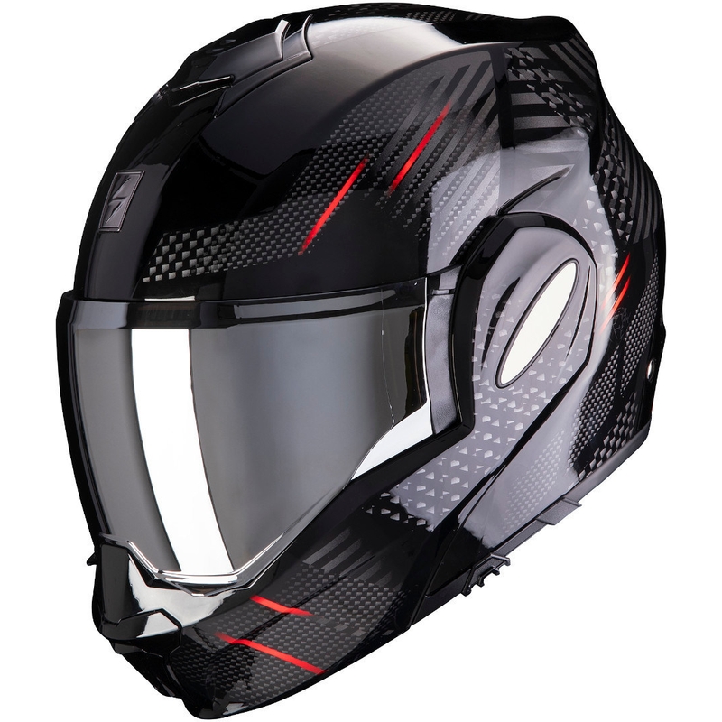 Cască de protecție Scorpion EXO-TECH Pulse negru-roșu cu vârful negru și roșu