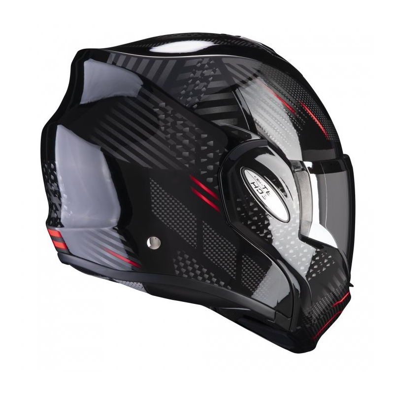 Cască de protecție Scorpion EXO-TECH Pulse negru-roșu cu vârful negru și roșu