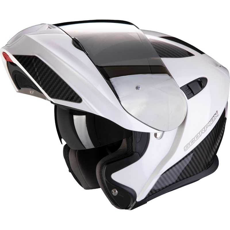 Cască de motocicletă Scorpion EXO-920 Flux alb-argintiu