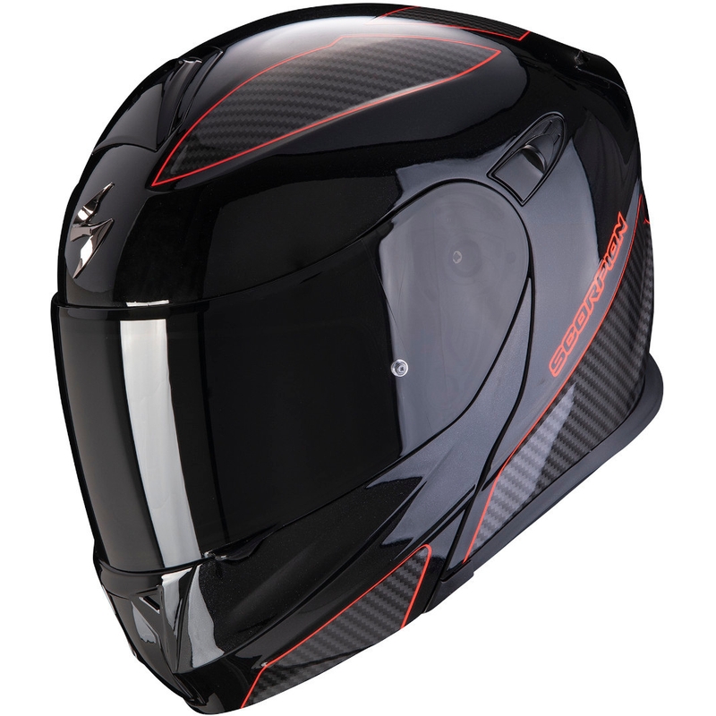 Cască de motocicletă Scorpion EXO-920 Flux negru-roșu