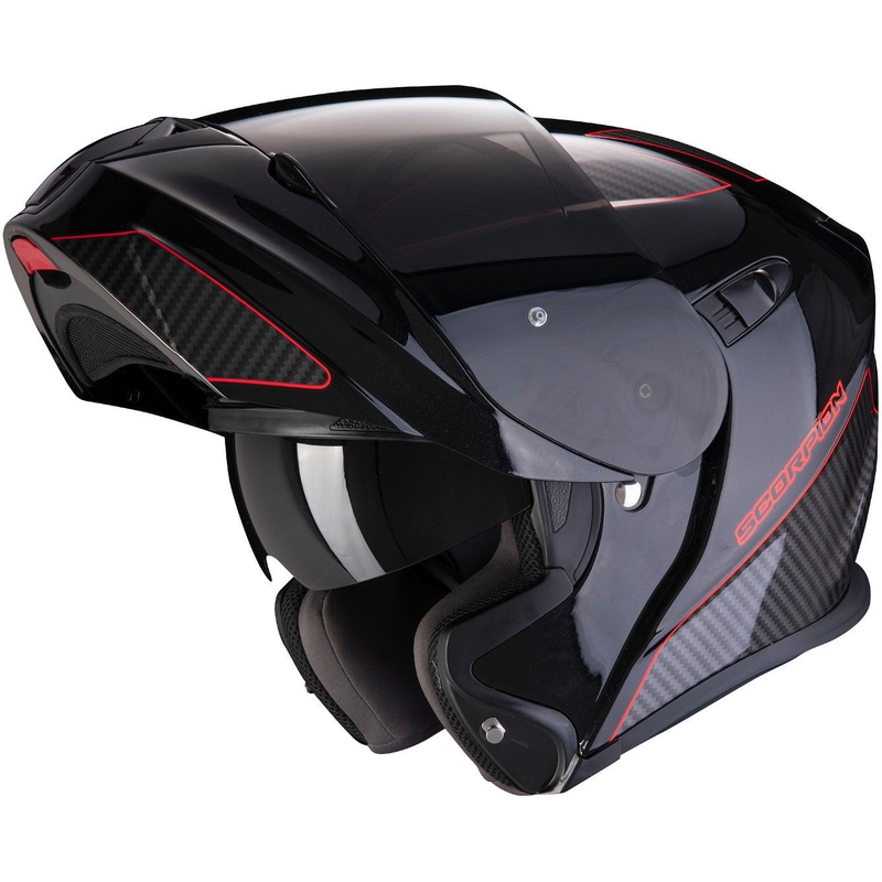 Cască de motocicletă Scorpion EXO-920 Flux negru-roșu