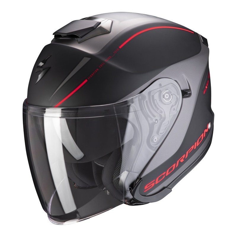 Cască deschisă Scorpion EXO-S1 Shadow negru-roșu lichidare
