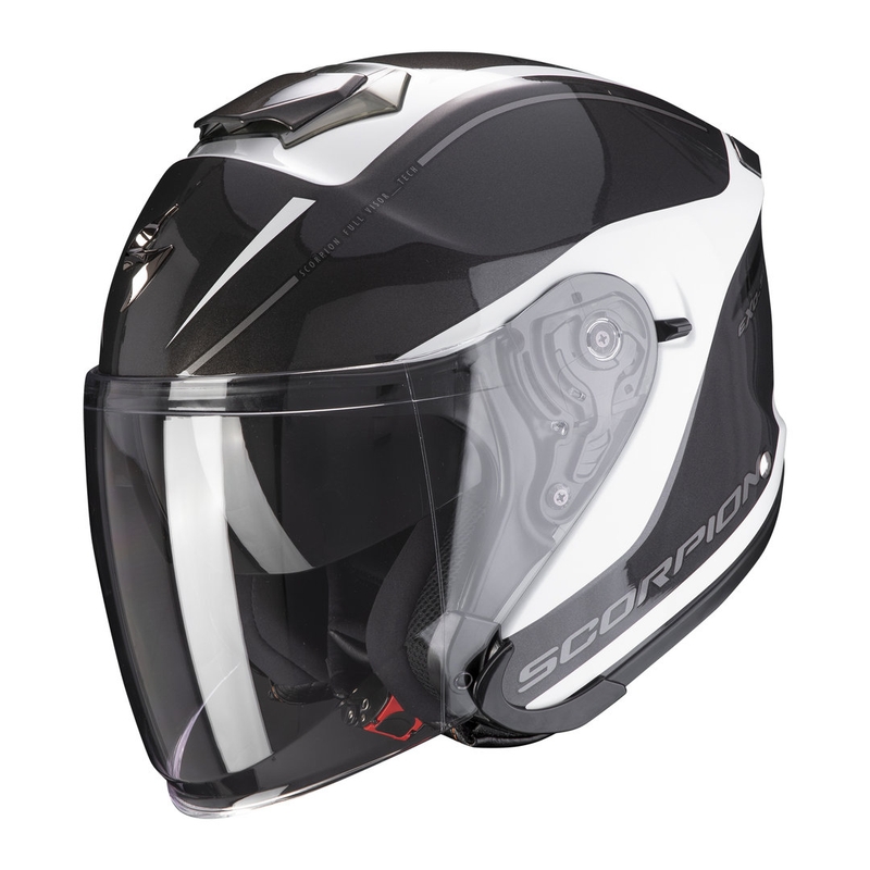 Cască deschisă Scorpion EXO-S1 Shadow alb-argintiu