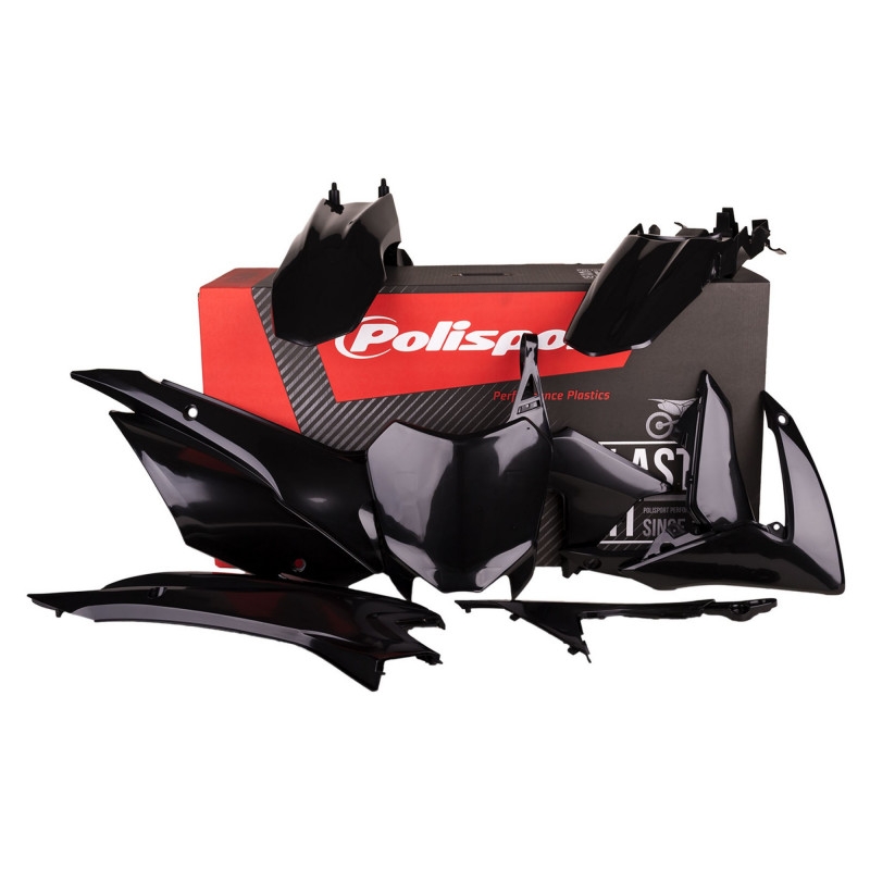 Kit plastice POLISPORT Negru pentru HONDA CRF 110 F 2013-2018