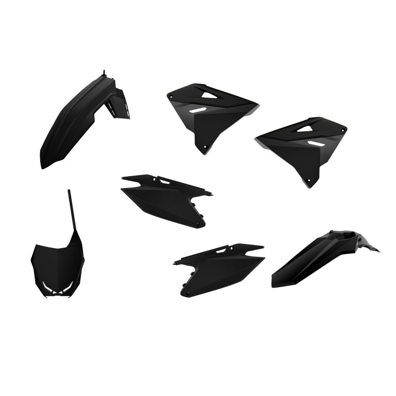 Kit plastice POLISPORT Negru pentru SUZUKI RM 125 2001-2008, SUZUKI RM 250 2001-2008