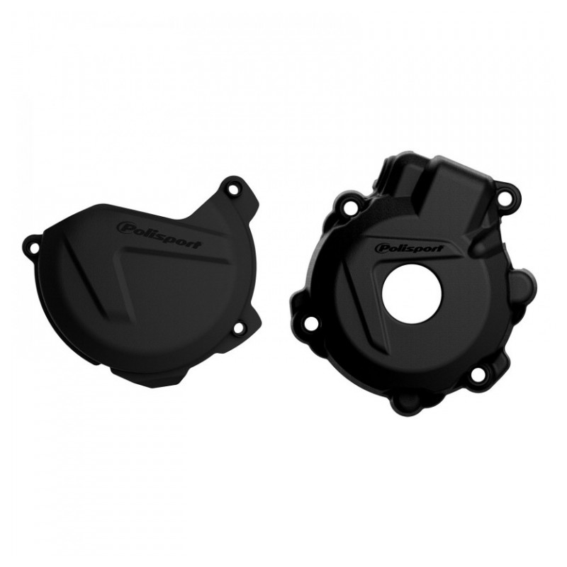 Clutch and ignition cover protector kit POLISPORT Negru