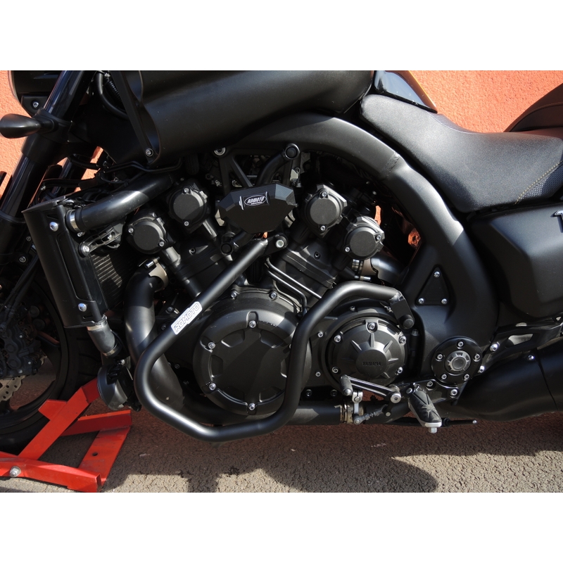 Engine guards RDMOTO matt black upper + lower pentru YAMAHA V-Max 1700 2009-2014