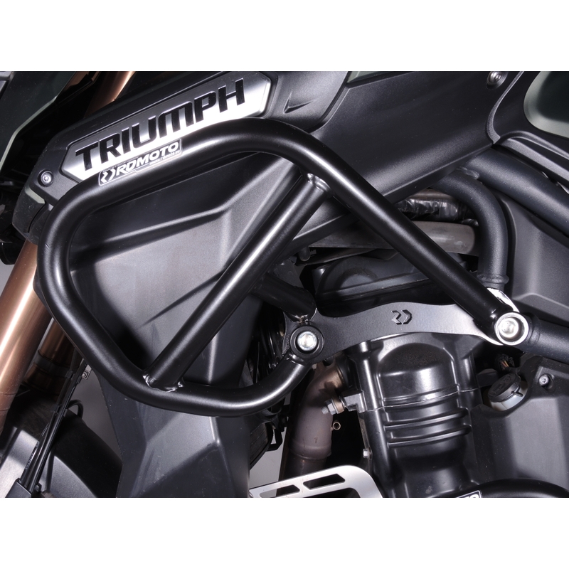 Engine guards RDMOTO matt black pentru TRIUMPH Tiger 1200 Explorer / GT Explorer 2011-2015