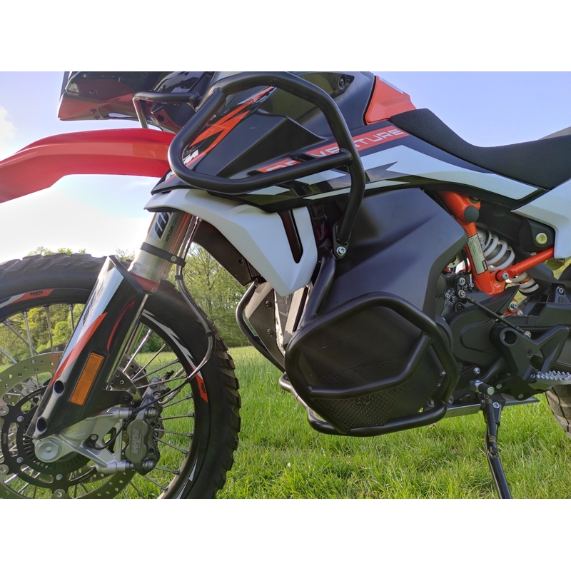 Engine guards RDMOTO matt black upper + lower pentru KTM Adventure 790 / R 2019-2020, KTM Adventure 890 /R/L 2021-2022