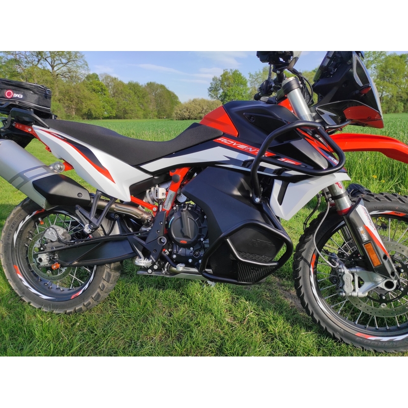 Engine guards RDMOTO matt black upper + lower pentru KTM Adventure 790 / R 2019-2020, KTM Adventure 890 /R/L 2021-2022