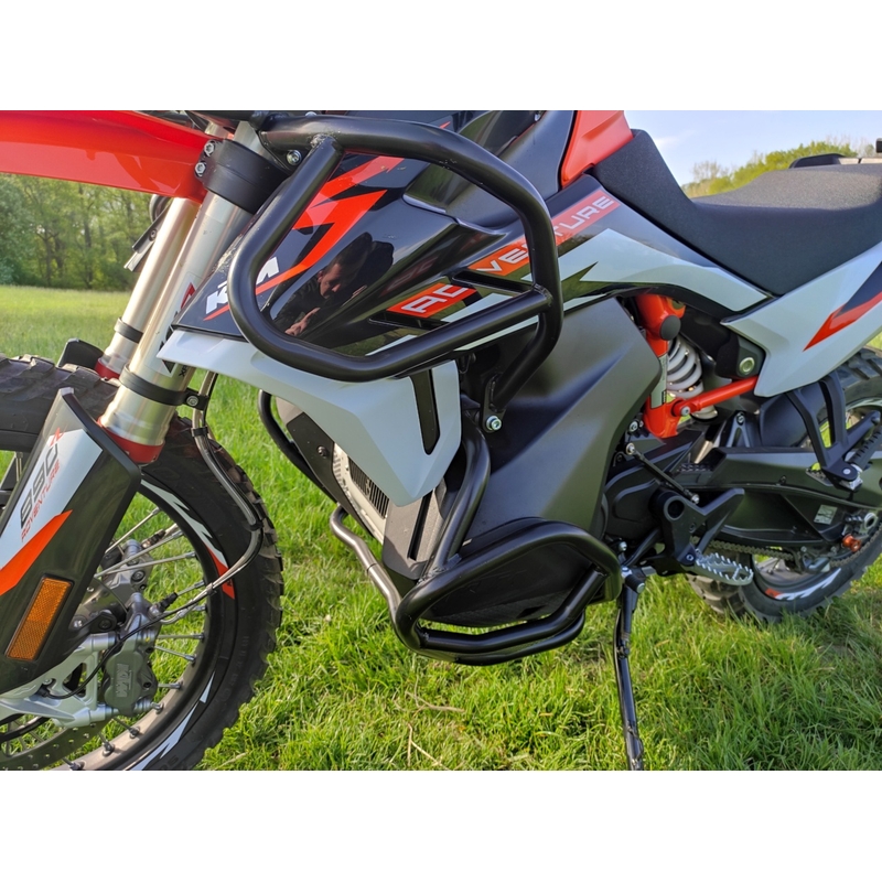Engine guards RDMOTO matt black upper + lower pentru KTM Adventure 790 / R 2019-2020, KTM Adventure 890 /R/L 2021-2022