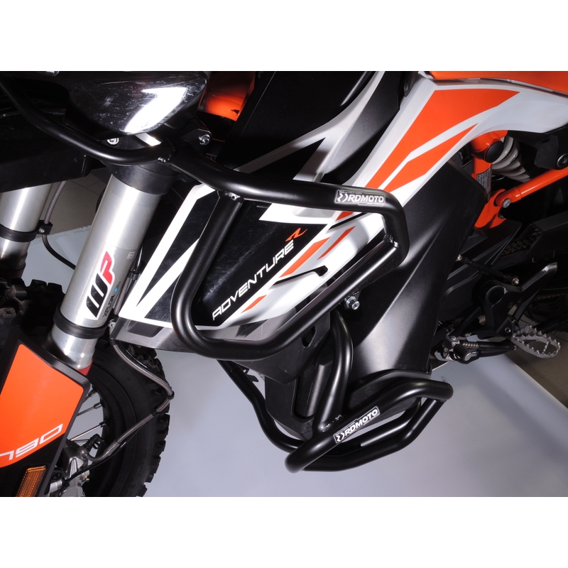Engine guards RDMOTO matt black upper + lower pentru KTM Adventure 790 / R 2019-2020, KTM Adventure 890 /R/L 2021-2022