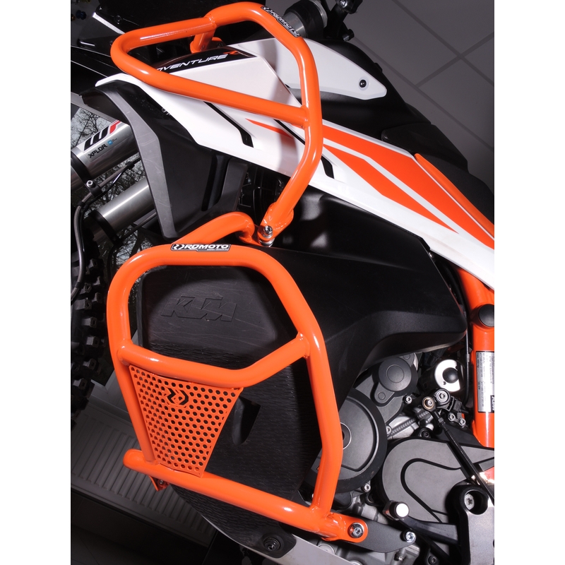 Engine guards RDMOTO portocaliu upper + lower