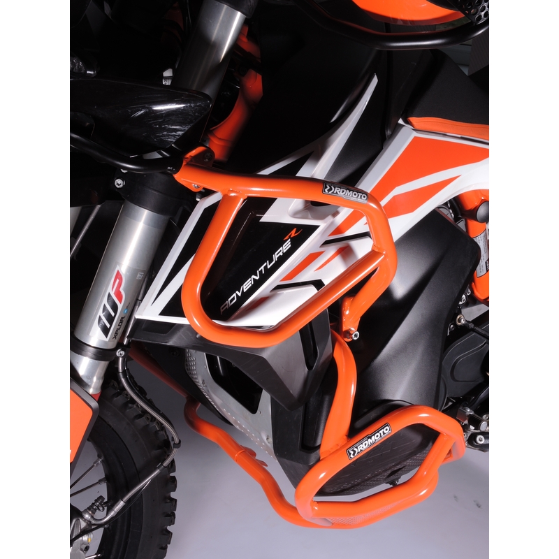 Engine guards RDMOTO portocaliu upper + lower