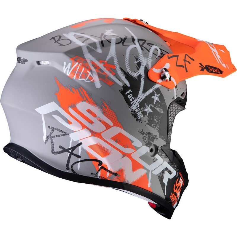 Cască de motocros Scorpion VX-16 Air Oratio gri-portocaliu