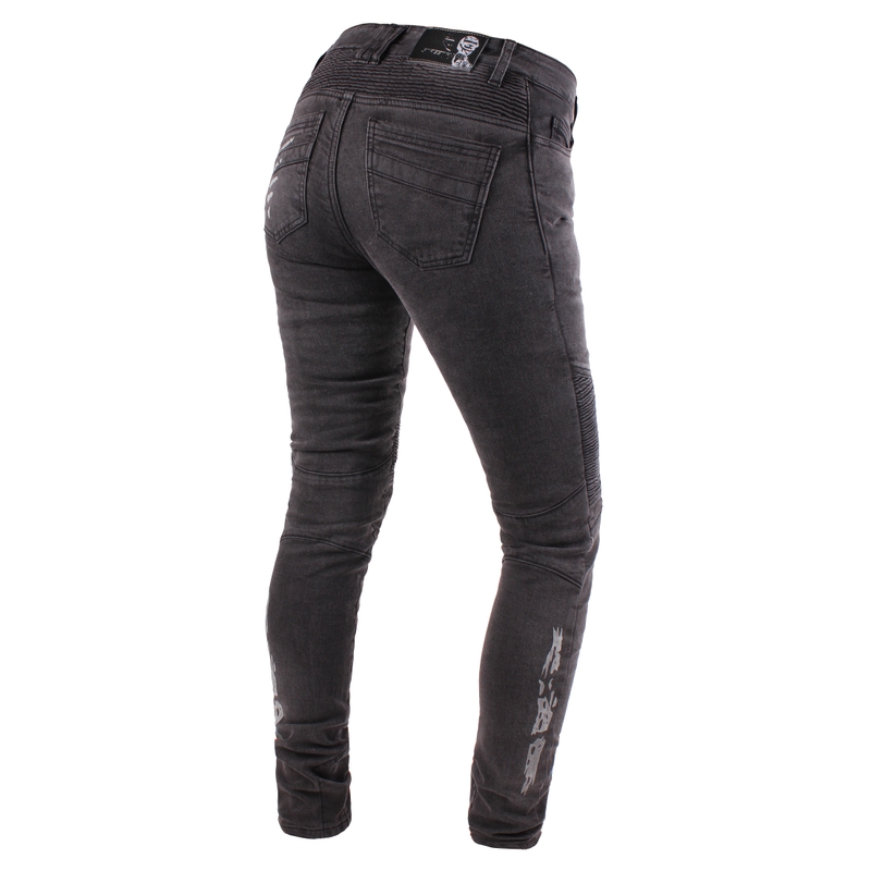 Blugi moto pentru femei Street Racer Spike negri lichidare