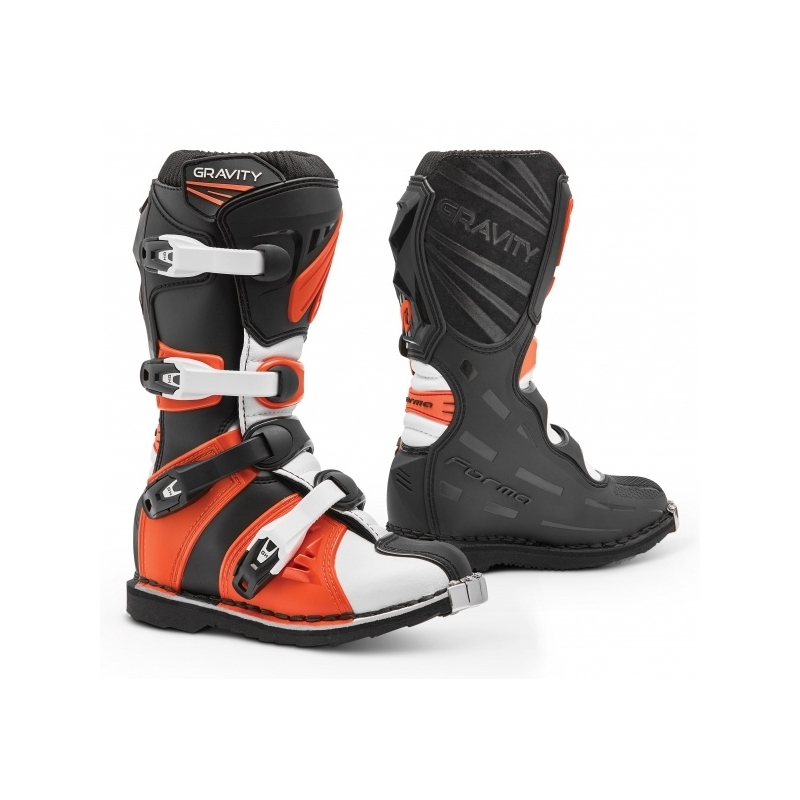 Cizme de motocicletă pentru copii Forma Gravity negru-portocaliu
