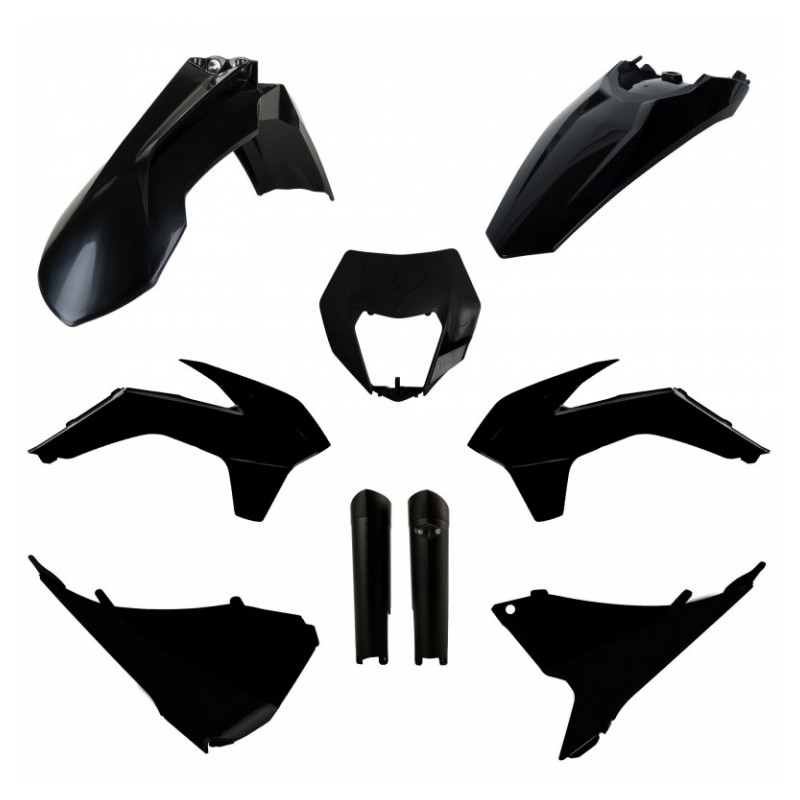 Kit plastice POLISPORT Negru pentru KTM XC-W 300 2014-2015