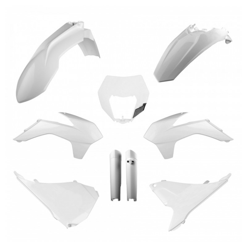 Kit plastice POLISPORT White KTM pentru KTM XC-W 300 2014-2015