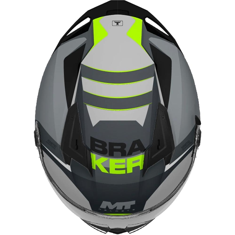 Cască integrală pentru motocicletă MT Braker SV Inception C2 gri-galben fluo