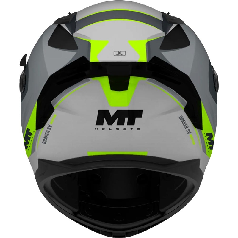 Cască integrală pentru motocicletă MT Braker SV Inception C2 gri-galben fluo