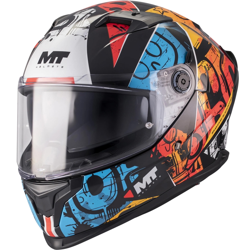 Cască integrală pentru motocicletă MT Braker SV Blackboard B5 negru-albastru-roșu