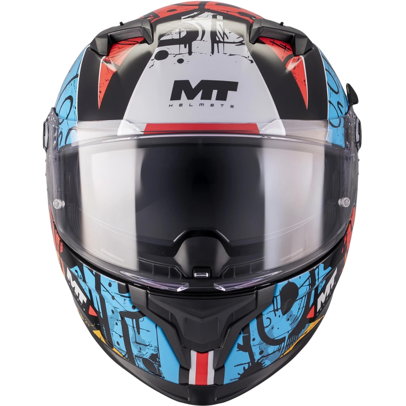 Cască integrală pentru motocicletă MT Braker SV Blackboard B5 negru-albastru-roșu