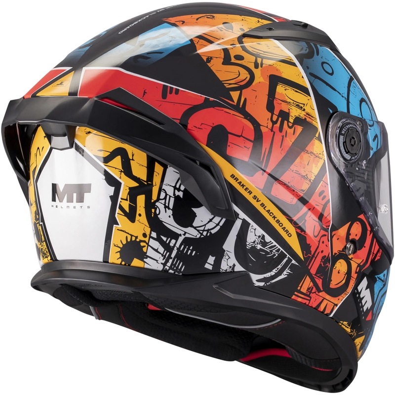 Cască integrală pentru motocicletă MT Braker SV Blackboard B5 negru-albastru-roșu