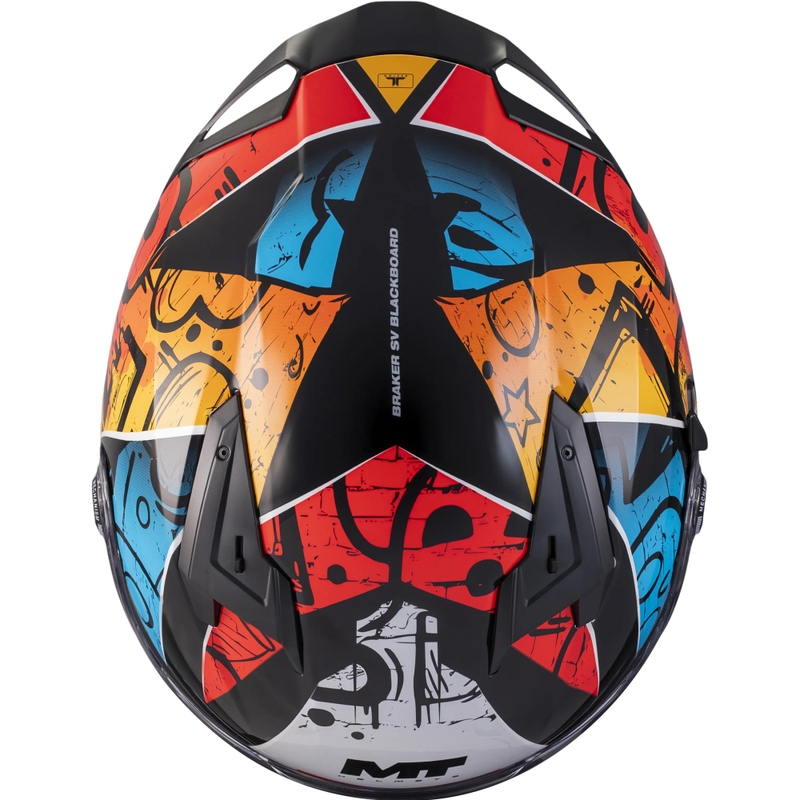 Cască integrală pentru motocicletă MT Braker SV Blackboard B5 negru-albastru-roșu