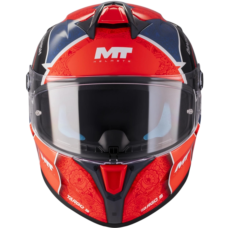 Cască integrală pentru motocicletă MT Targo S Danish_Season 26 C5 roșu-albastru-gri