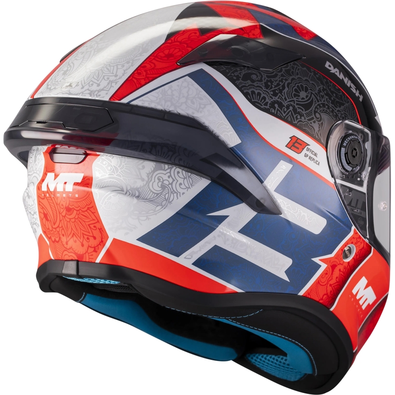 Cască integrală pentru motocicletă MT Targo S Danish_Season 26 C5 roșu-albastru-gri
