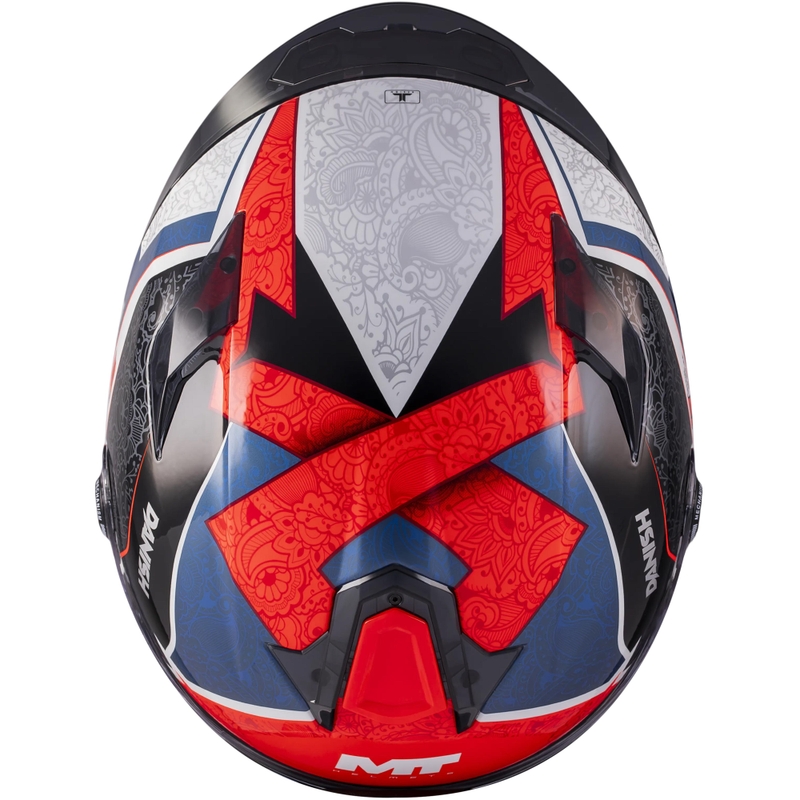 Cască integrală pentru motocicletă MT Targo S Danish_Season 26 C5 roșu-albastru-gri