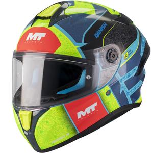 Cască integrală pentru motocicletă MT Targo S Danish_26_Brasil C3 albastru-fluo galben-roșu