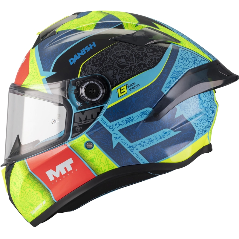 Cască integrală pentru motocicletă MT Targo S Danish_26_Brasil C3 albastru-fluo galben-roșu