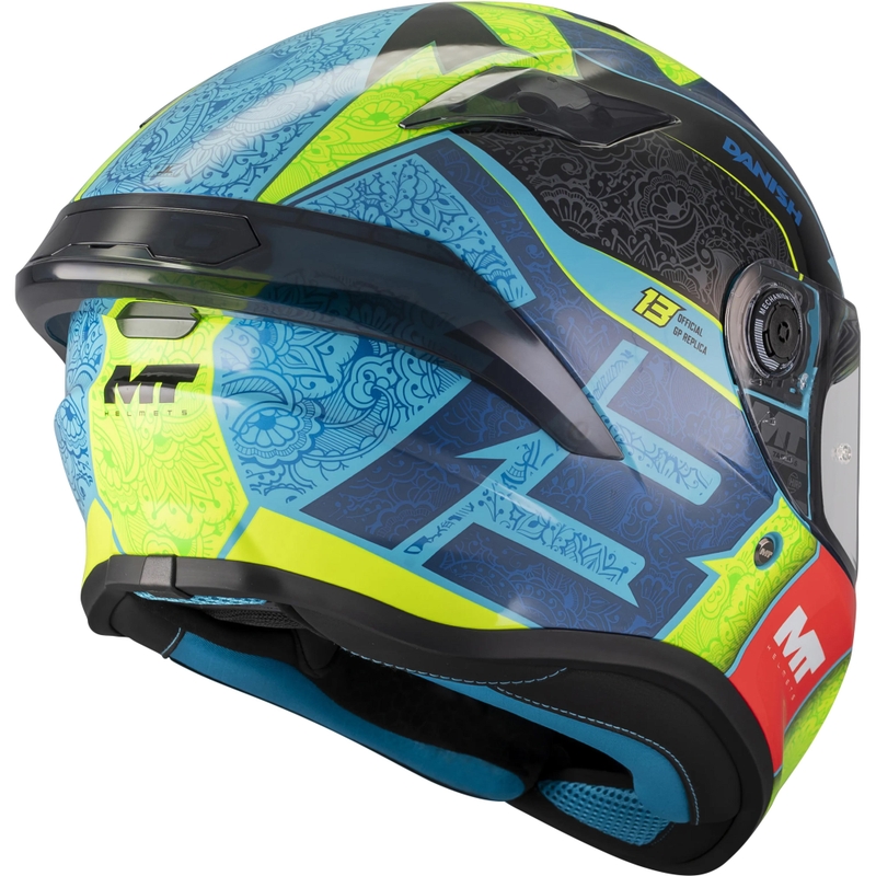 Cască integrală pentru motocicletă MT Targo S Danish_26_Brasil C3 albastru-fluo galben-roșu