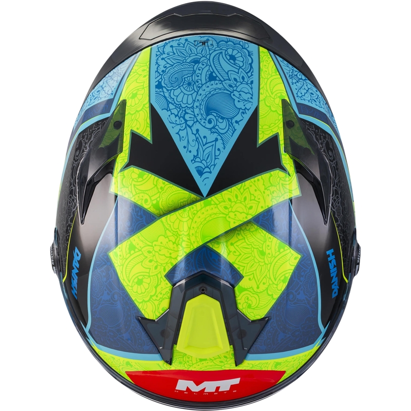 Cască integrală pentru motocicletă MT Targo S Danish_26_Brasil C3 albastru-fluo galben-roșu