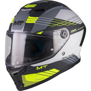 Cască integrală pentru motocicletă MT Stinger 2 Baldur C3 negru-gri-galben fluo