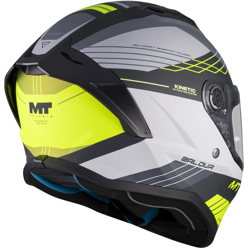 Cască integrală pentru motocicletă MT Stinger 2 Baldur C3 negru-gri-galben fluo
