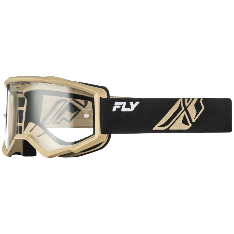 Ochelari motocross Fly Racing Focus negri-kaki cu plexiglas transparent