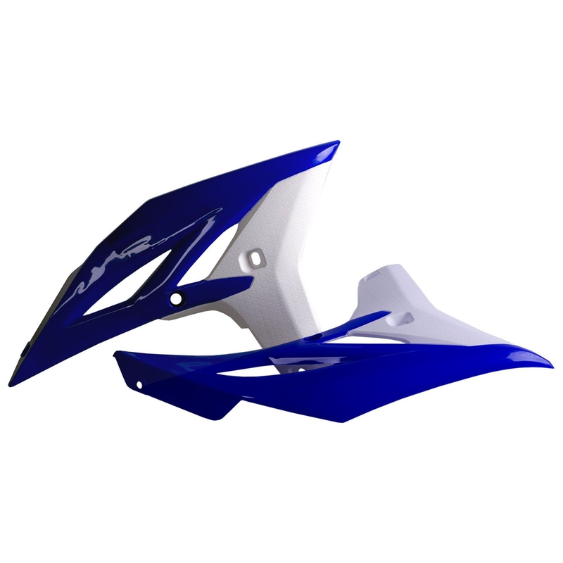 Radiator scoops POLISPORT (pereche) blue Yam98/white pentru YAMAHA WR 450 F 2012-2015, YAMAHA YZ 250 F 2010-2013