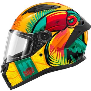 Cască integrală pentru motocicletă MT Stinger 2 Caribbean C3 verde-galben