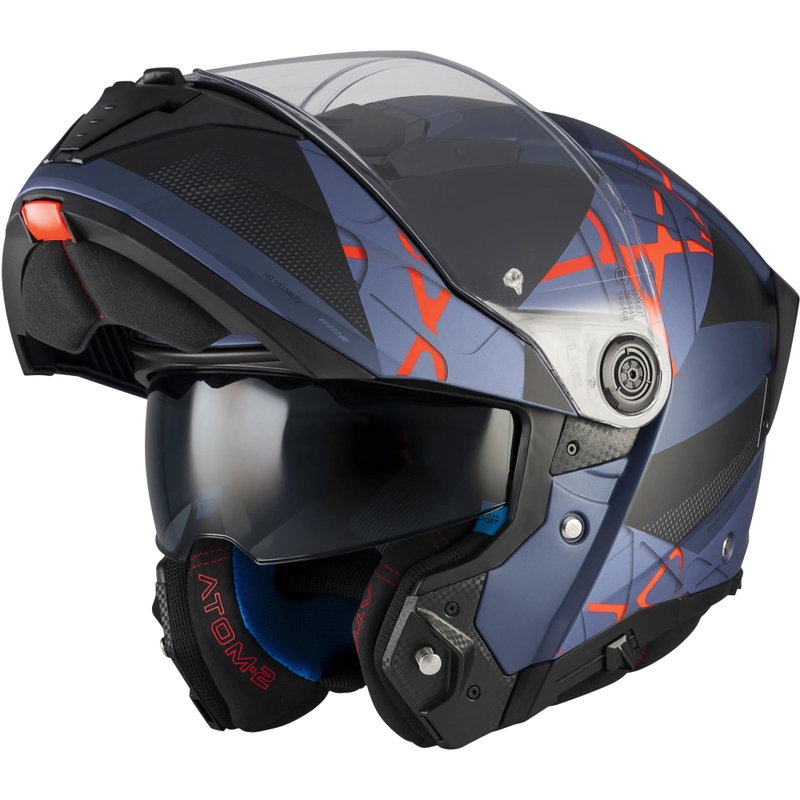 Cască de motocicletă pliabilă MT Atom 2 SV Change C17 negru mat-albastru