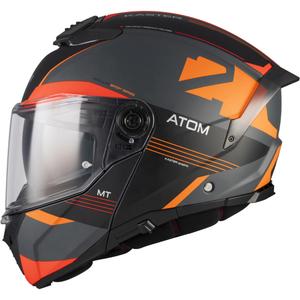 Cască de motocicletă pliabilă MT Atom 2 SV Kaster C14 negru mat-gri-portocaliu