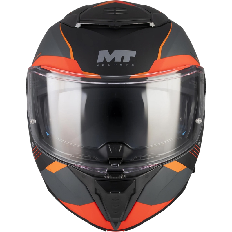Cască de motocicletă pliabilă MT Atom 2 SV Kaster C14 negru mat-gri-portocaliu