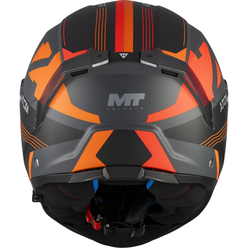 Cască de motocicletă pliabilă MT Atom 2 SV Kaster C14 negru mat-gri-portocaliu