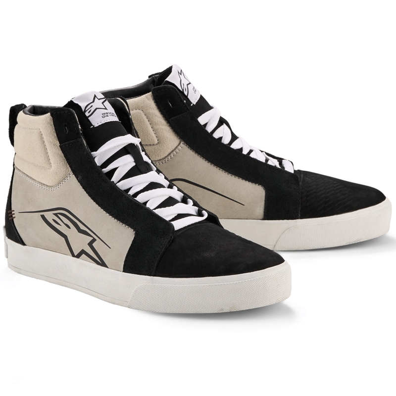 Ghete Motociclete Alpinestars Ride-63 din Piele Negru-Gri Deschis-Alb