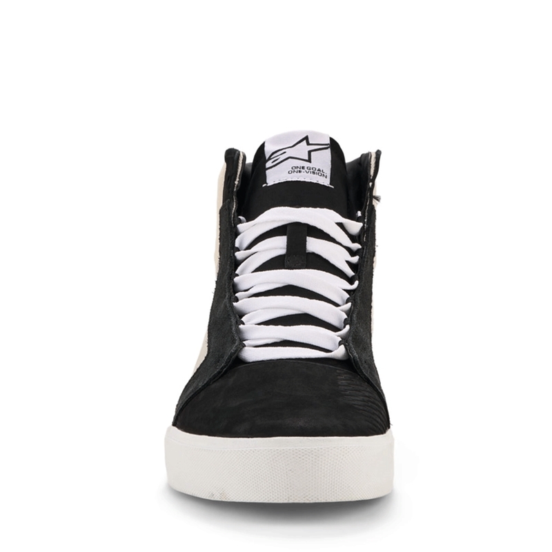 Ghete Motociclete Alpinestars Ride-63 din Piele Negru-Gri Deschis-Alb