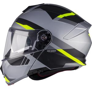 Cască de motocicletă pliabilă MT Genesis R SV Cheeky C3 negru-gri-galben fluo
